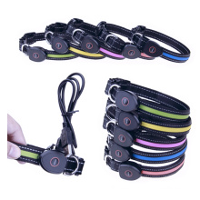 LED Pet Collar, USB Rechargeable Waterproof Dog Collar Reflective Flashing Collar Adjustable Size Light up Night